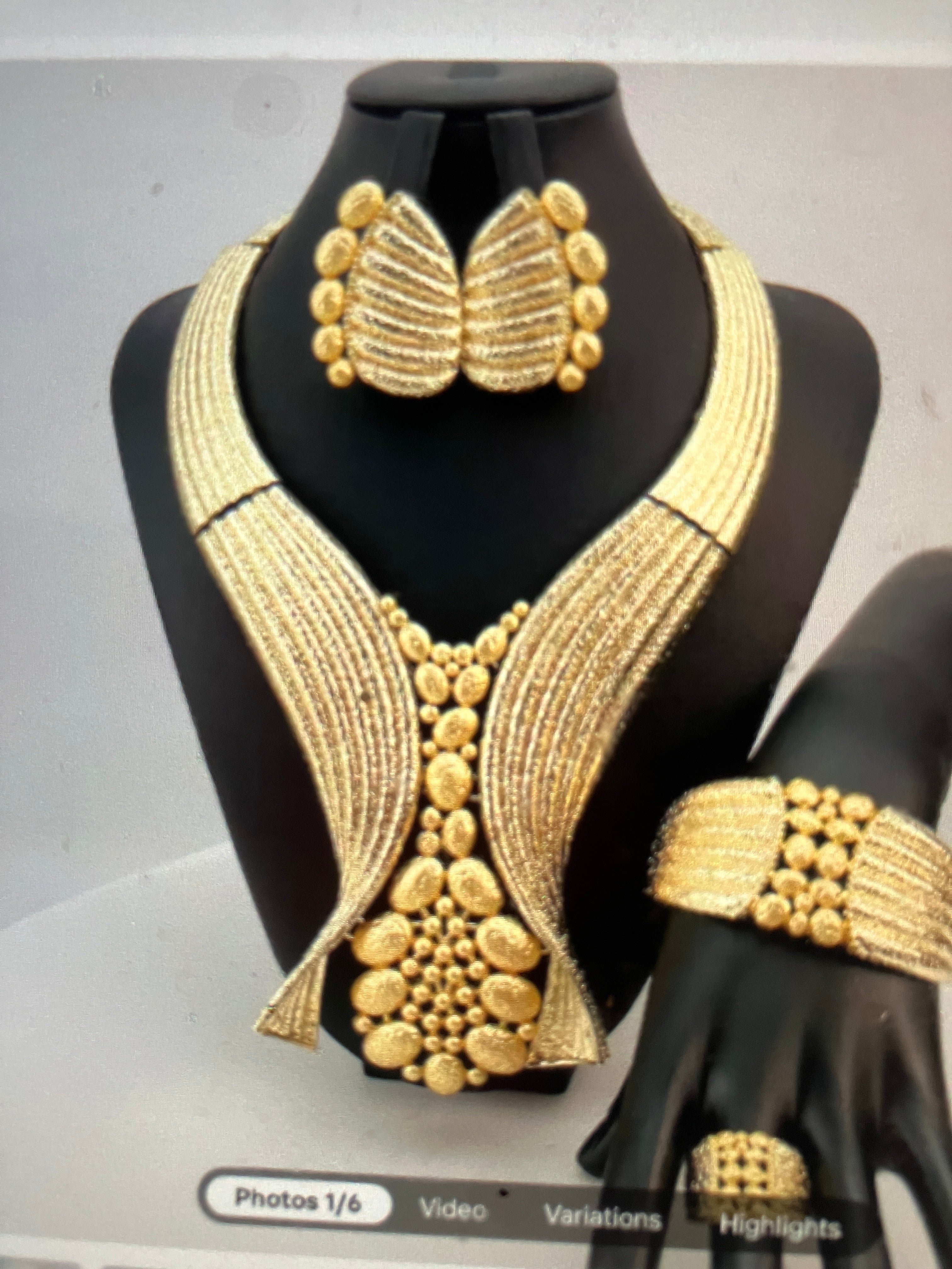 18k Gold 4 piece ensemble  Jewelry Sets 4 discerningblackwomen