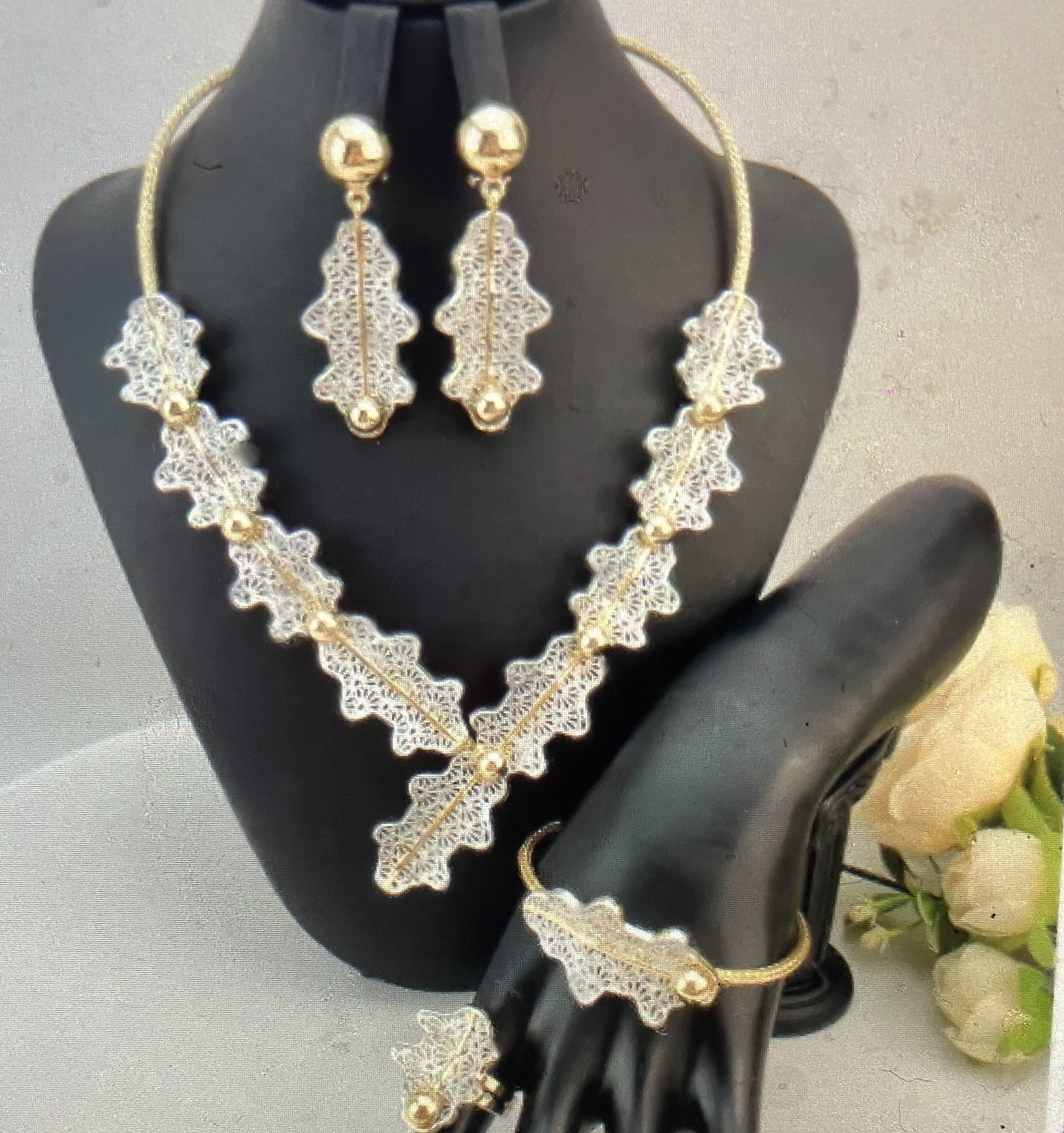 18k Gold Jewelry  4 piece Jewelry Set for discerningblackwomen
