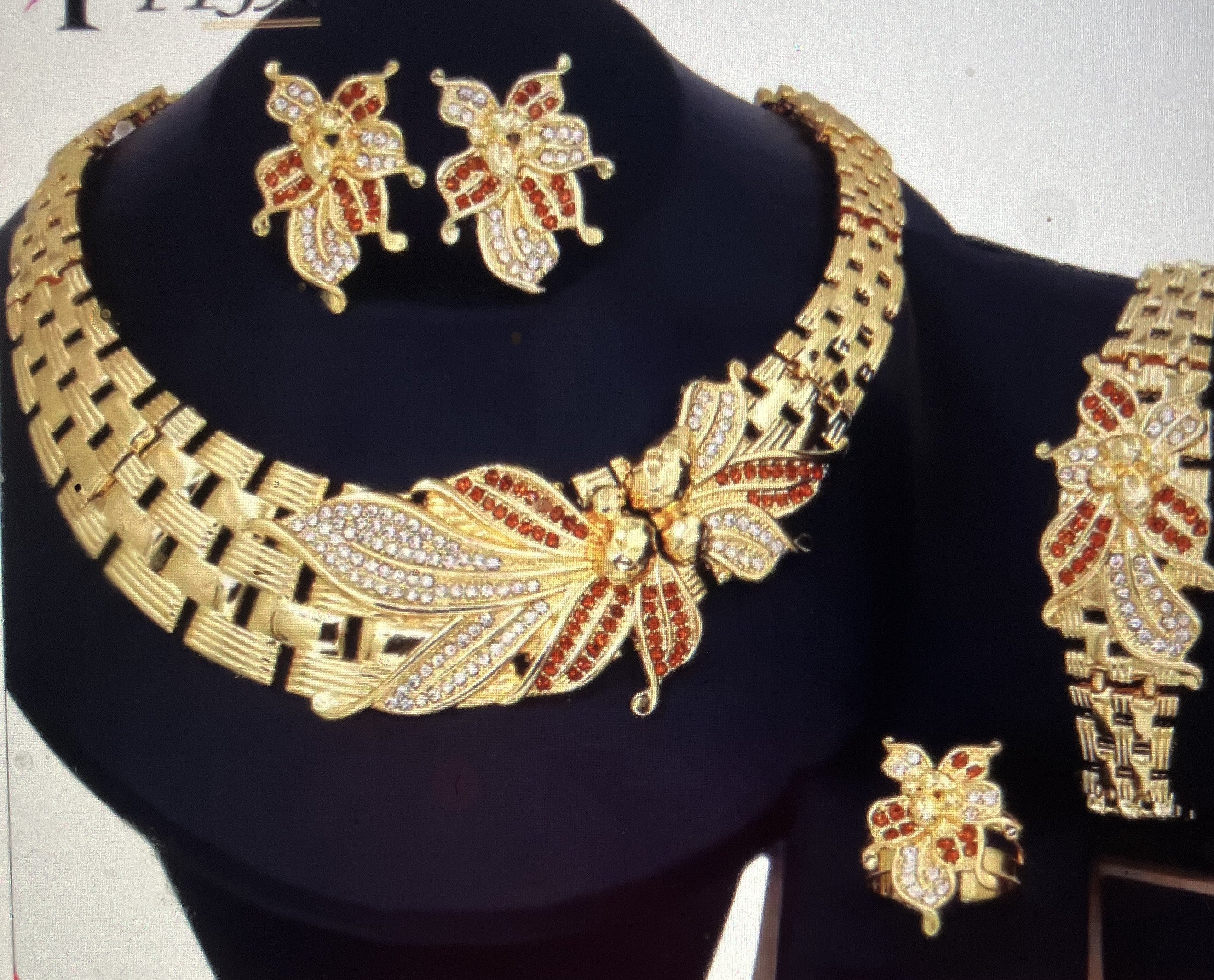 18k Gold 4 piece Jewelry Sets for discerningblackwomen